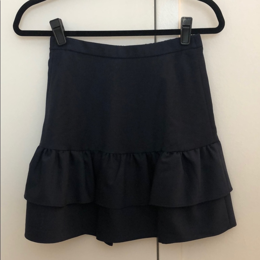 Jcrew Navy Blue Ruffle Skirt